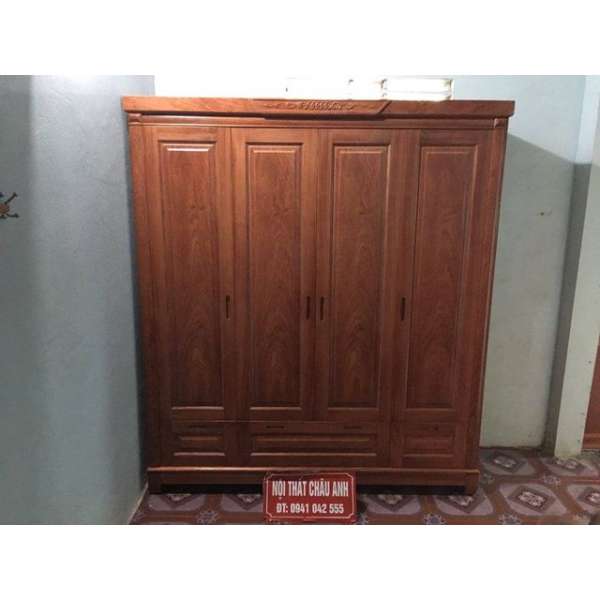 Tủ quần áo 4 cánh gỗ xoan đào TA062